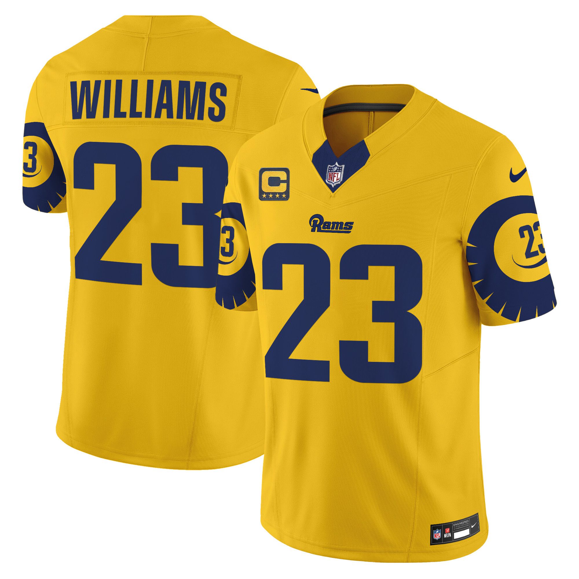 Men Los Angeles Rams 23 Williams Yellow 2024 Nike Special Vapor Limited NFL Jersey